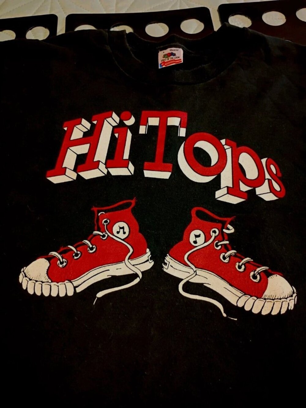Vintage 1988 Single Stitch Hi Tops Sneaker Graphic T-Shirt Black S